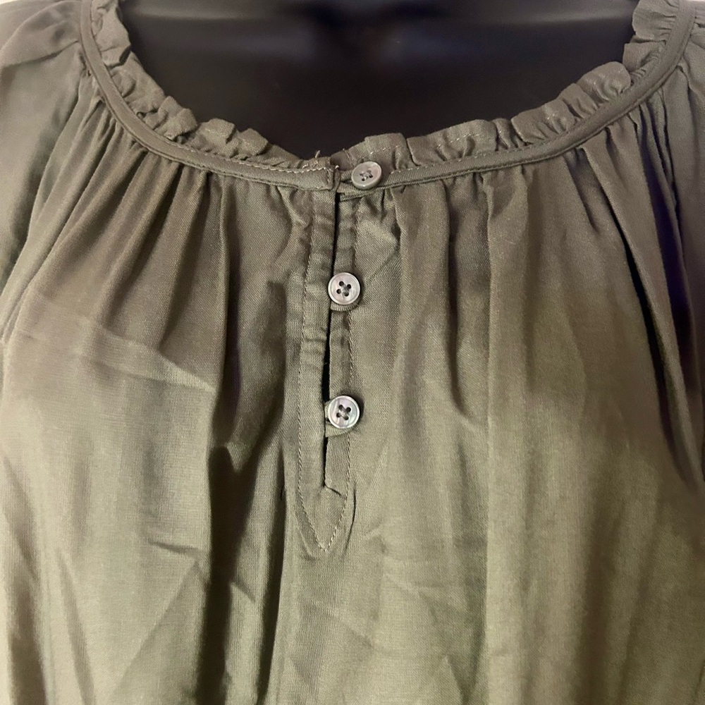 Olive Green Women's Ruffled Top